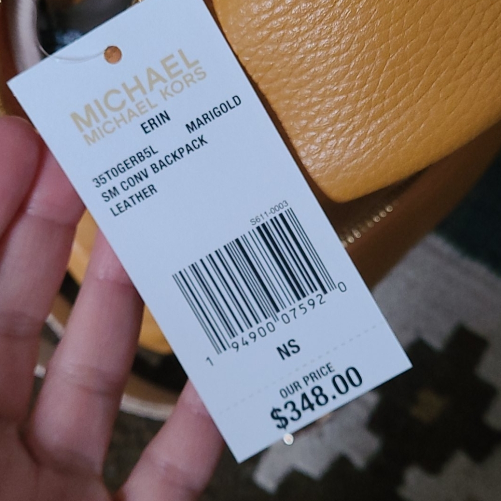 Michael Kors Erin Small Convertible Backpack Marigold Bag - Picture 4 of 4